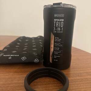 New! BruMate Matte Black Hopsulator Trio 3-in-1 Can Cooler.
